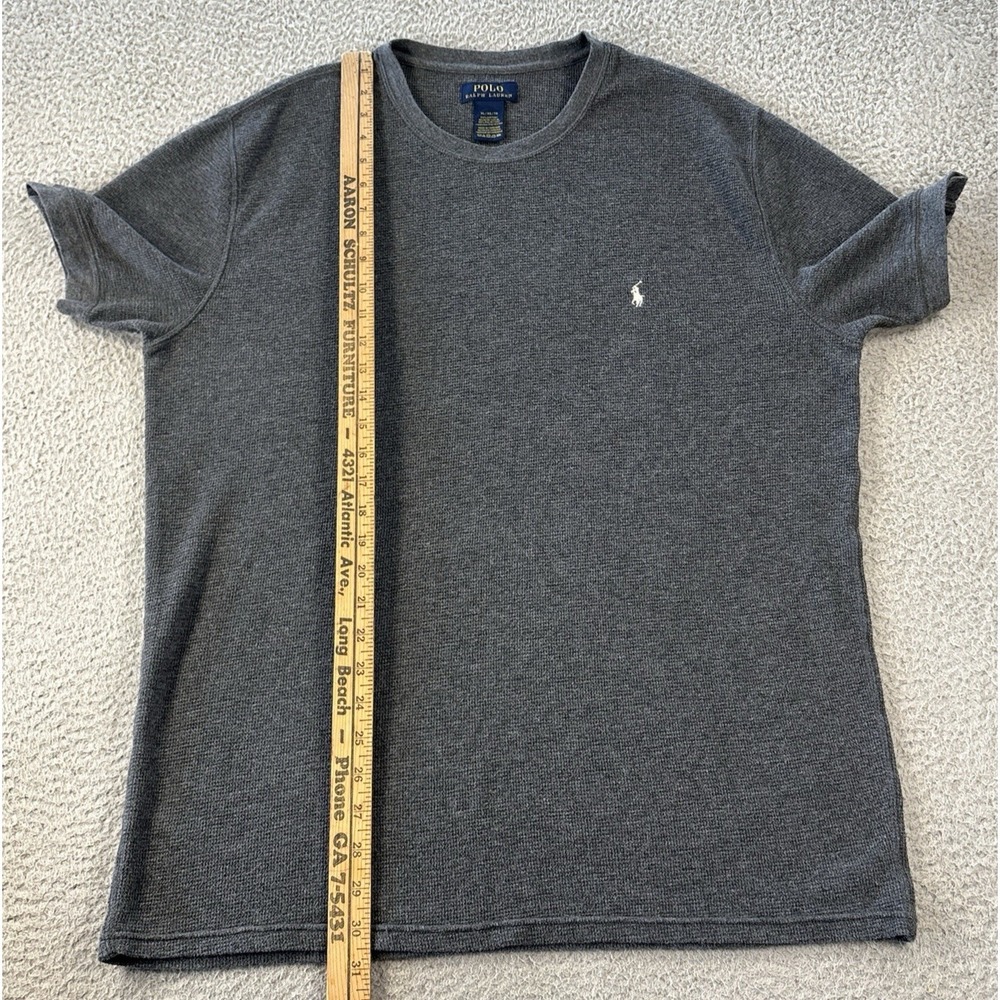 Polo Ralph Lauren Pajama Set Mens XL Gray Waffle Knit Thermal Short Sleeve - Picture 4 of 12
